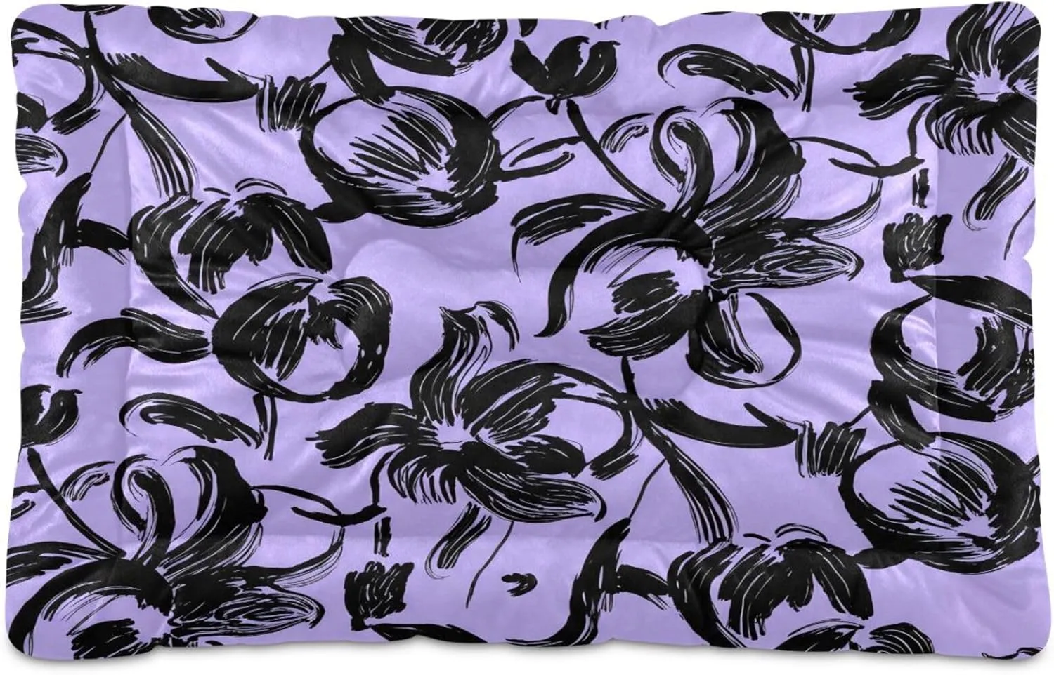 Abstract Flowers Outdoor Dog Bed for Small Dogs Washable Waterproof Travel Pet Bed Mat Portable Cat Bed with Non-Slip Bottom for Indoor and Sleeping 18 x 24 Inch