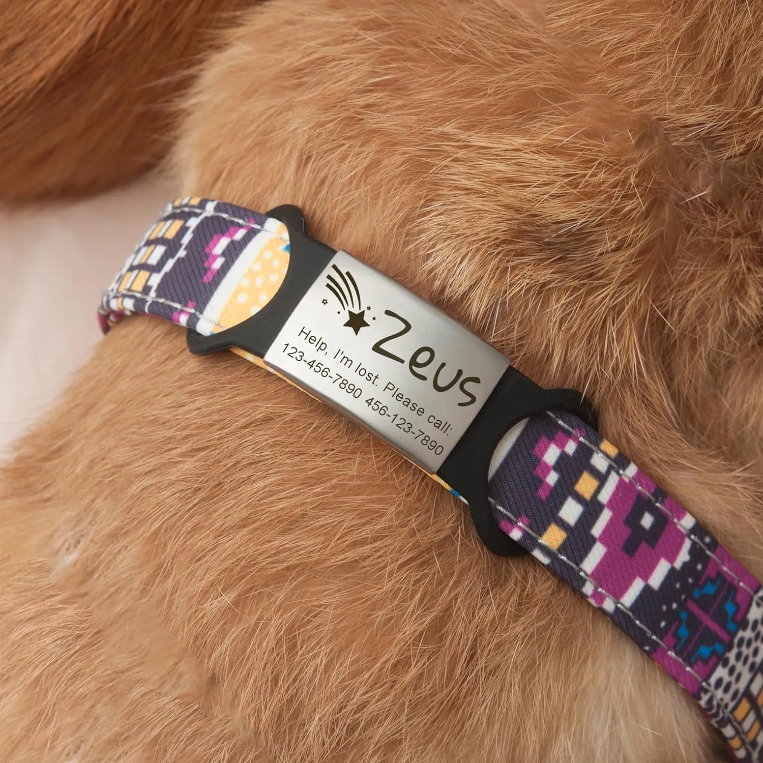 Anavia Slide On Silent Pet ID Tags Cat Dog Name Tags, Fun Wild Flower Design Silicone Band Personalized Engraved Stainless Steel Tag, Customized Chew-Proof Quiet Dog Collar Tags (Small, White)