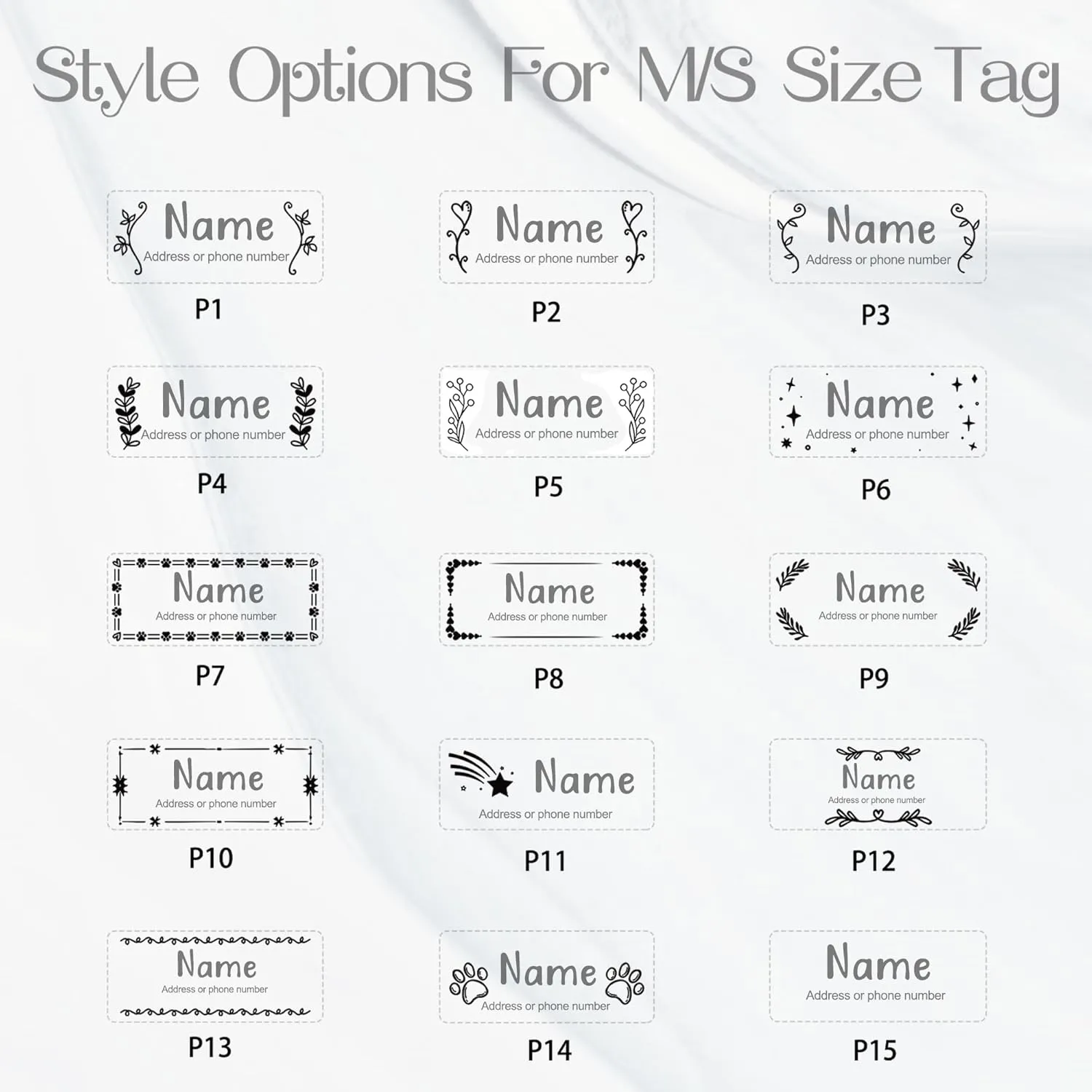 Anavia Slide On Silent Pet ID Tags Cat Dog Name Tags, Fun Wild Flower Design Silicone Band Personalized Engraved Stainless Steel Tag, Customized Chew-Proof Quiet Dog Collar Tags (Small, White)