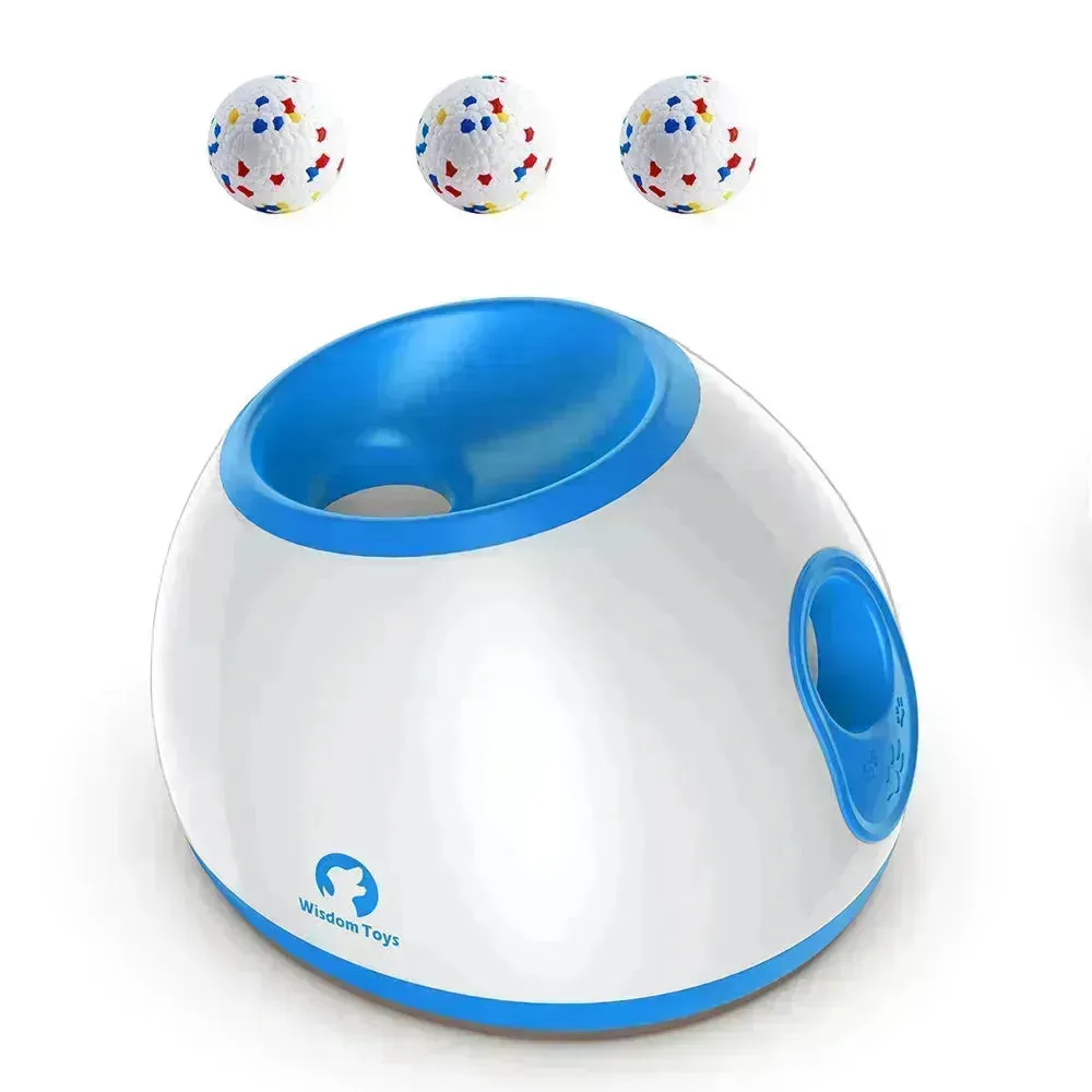 Automatic Ball Launcher for Dogs, Adjustable Distance Fetch Toy with 3 Balls