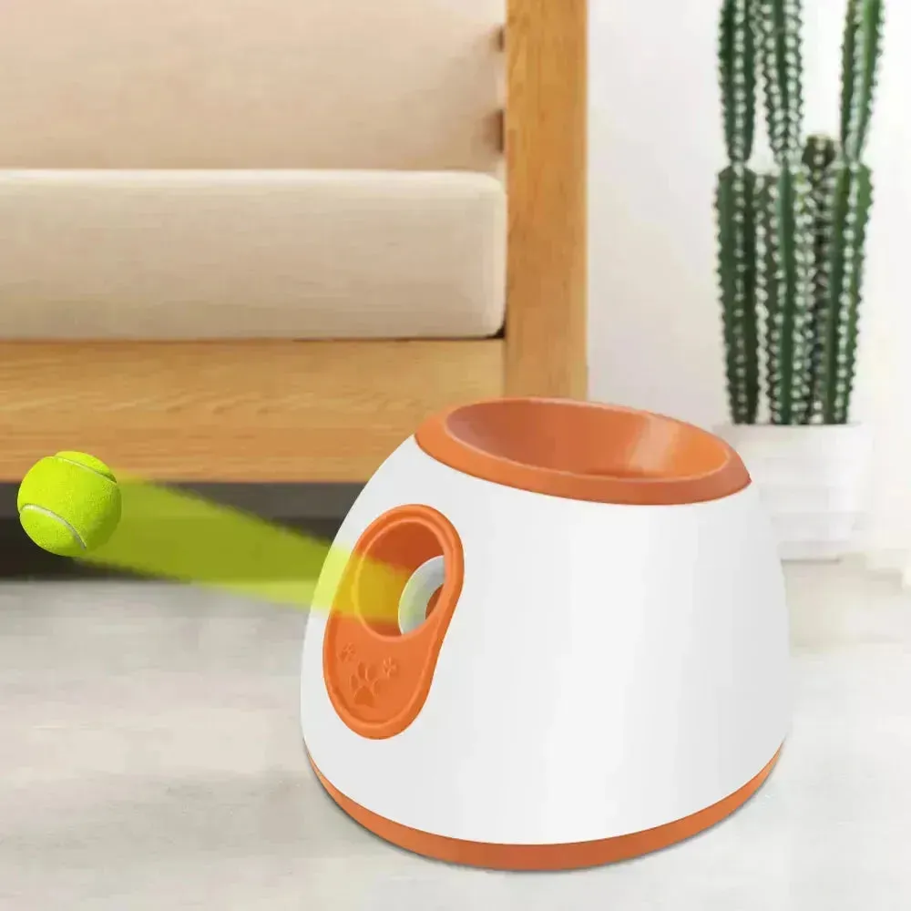 Automatic Ball Launcher for Dogs, Adjustable Distance Fetch Toy with 3 Balls