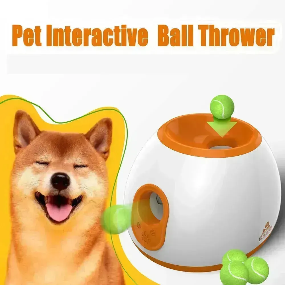 Automatic Ball Launcher for Dogs, Adjustable Distance Fetch Toy with 3 Balls