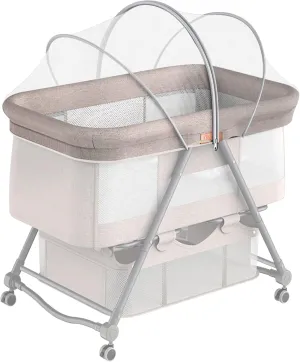 Bassinet Cover for Cats with Two-Way Zipper,Portable Bassinet Mosquito Net Cover,Mosquito Net to Keep Pets Out(White)