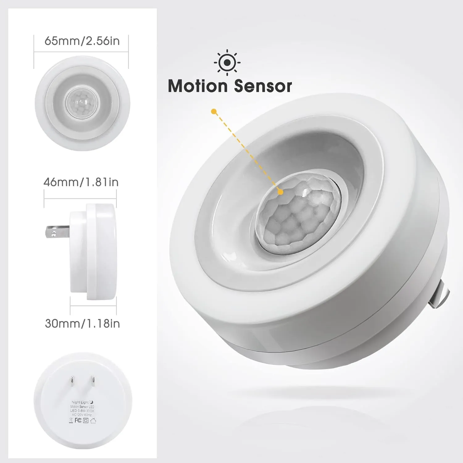 Briignite Motion Sensor Night Light, 4 Pack, Night Lights Plug into Wall, Auto On/Off Motion Activation Nightlight, Energy-Saving 0.6W LED, Daylight White, Ideal for Kids, Bedroom, Bathroom