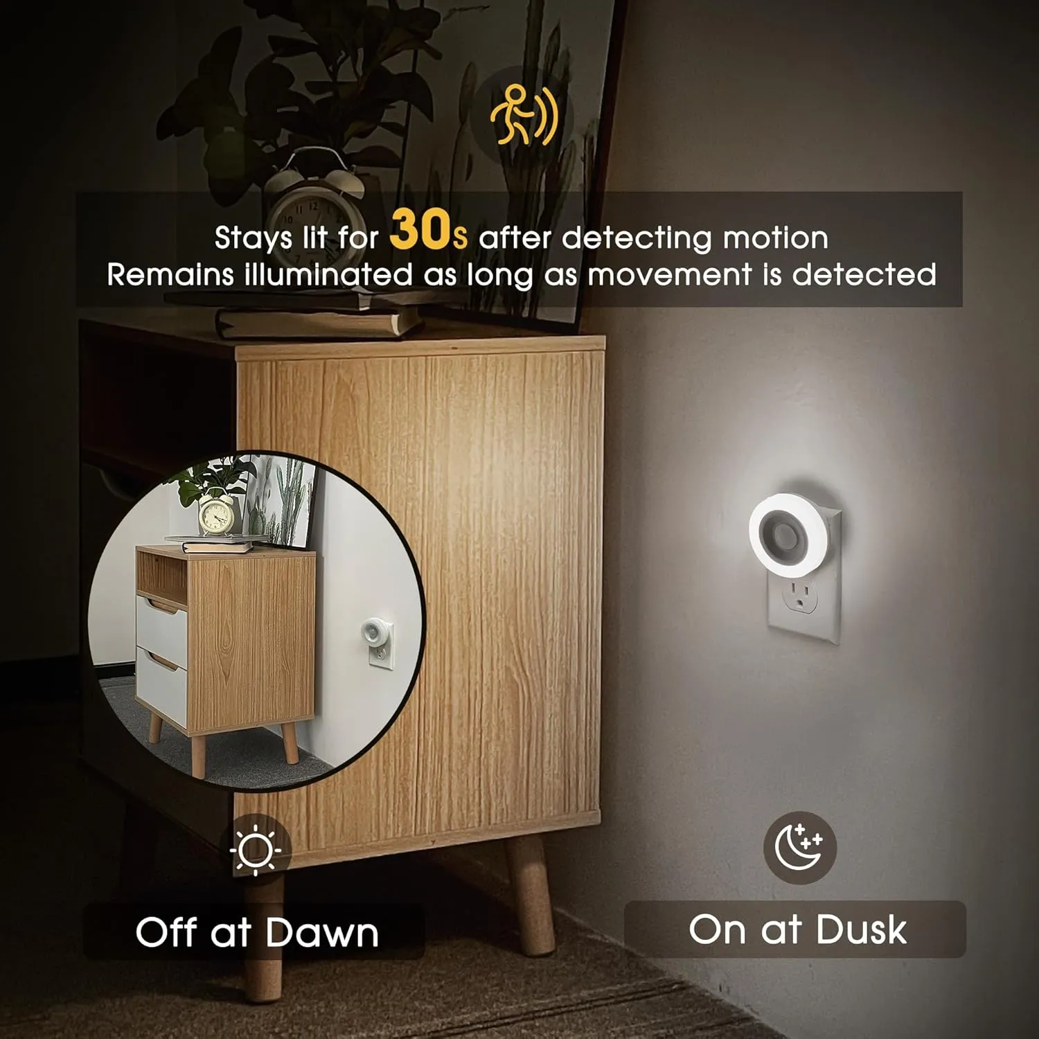 Briignite Motion Sensor Night Light, 4 Pack, Night Lights Plug into Wall, Auto On/Off Motion Activation Nightlight, Energy-Saving 0.6W LED, Daylight White, Ideal for Kids, Bedroom, Bathroom