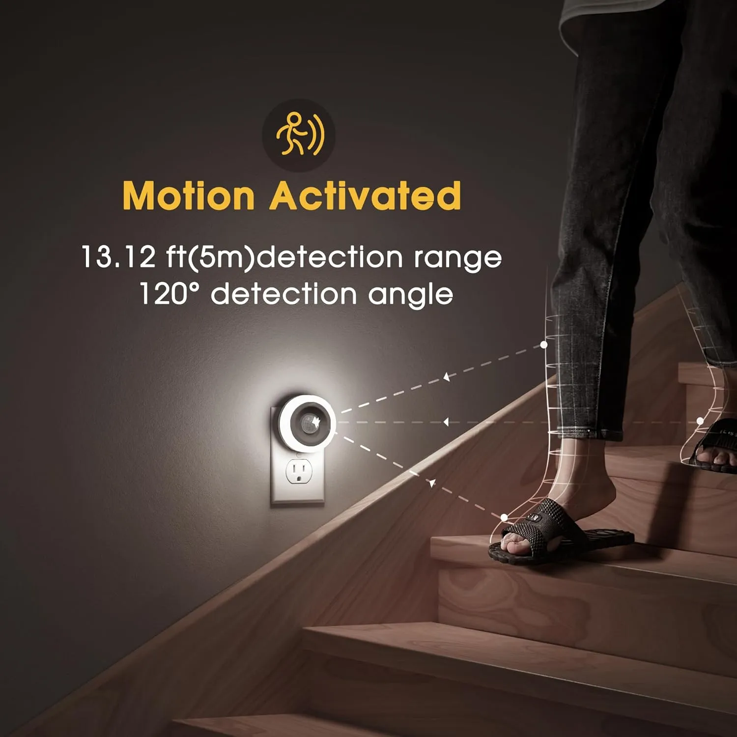 Briignite Motion Sensor Night Light, 4 Pack, Night Lights Plug into Wall, Auto On/Off Motion Activation Nightlight, Energy-Saving 0.6W LED, Daylight White, Ideal for Kids, Bedroom, Bathroom