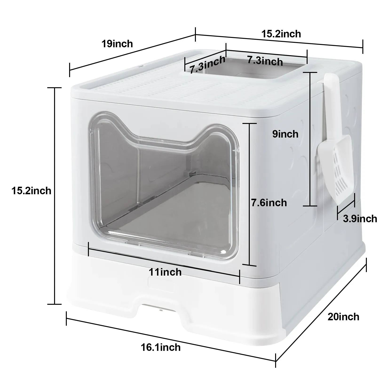 Cat Litter Box INCLUDES Plastic Scoop