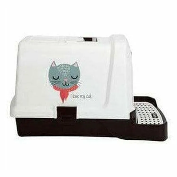 CAT LITTER BOX - SUEZ LOVE CAT BLACK & WHITE