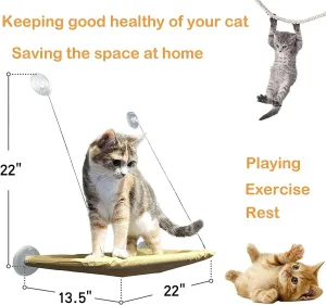 Cat Window Perch Suction Cups Cat Window Hammock Space Saving Window Seat for Cats Inside (Pink)
