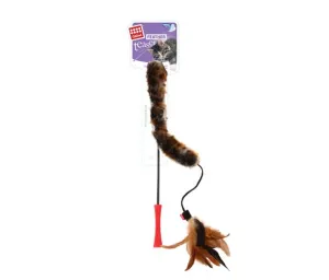 Catwand Feather Teaser w/Natural Feather. Plush Tail And TPR Handle
