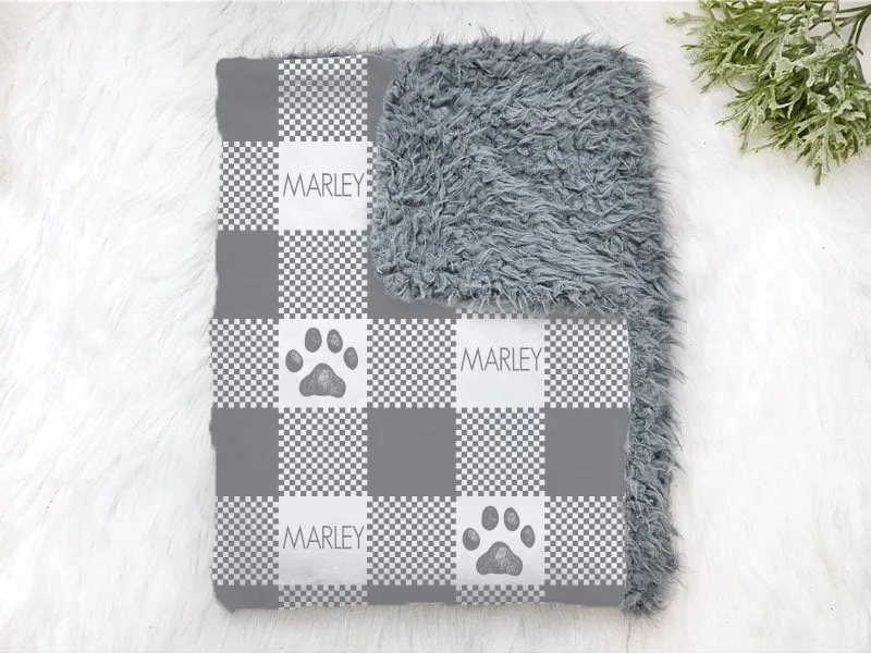 Checkered Dog Blanket Personalized Dog Blanket Custom Pet Blanket Crate Blanket