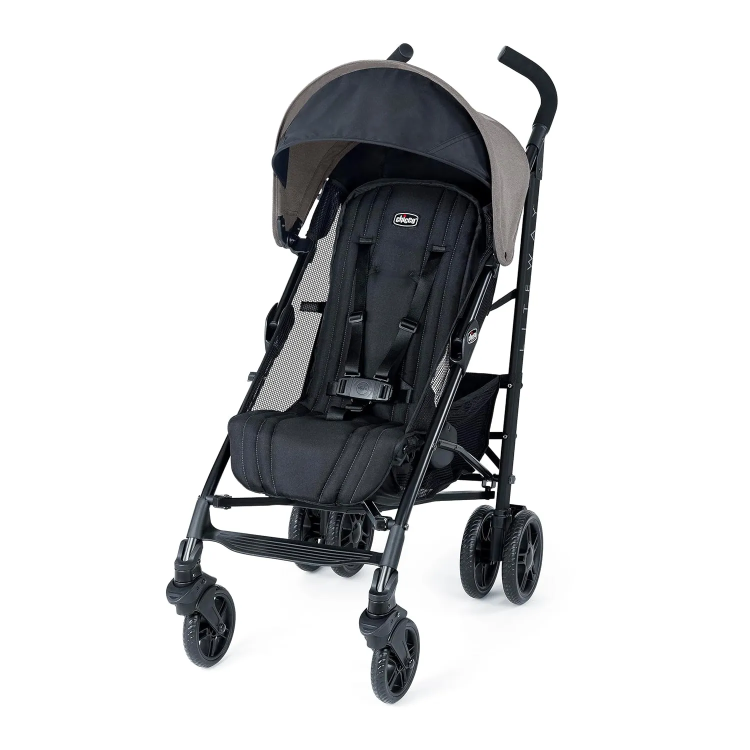 Chicco Liteway Stroller, Compact Fold Lightweight Aluminum Frame Umbrella Baby Stroller, for Use with Babies and Toddlers up to 40 lbs. | Dune/Brown