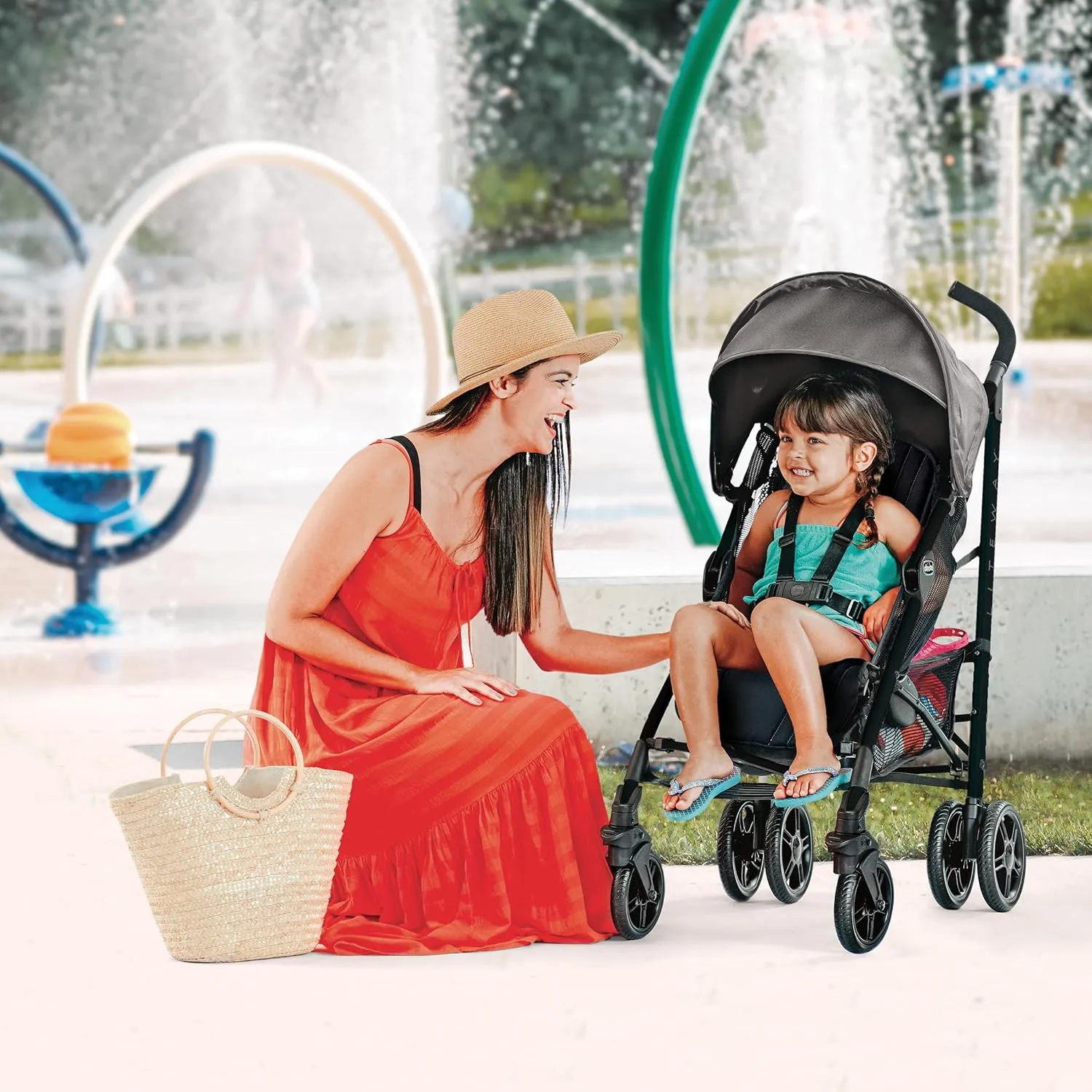 Chicco Liteway Stroller, Compact Fold Lightweight Aluminum Frame Umbrella Baby Stroller, for Use with Babies and Toddlers up to 40 lbs. | Dune/Brown