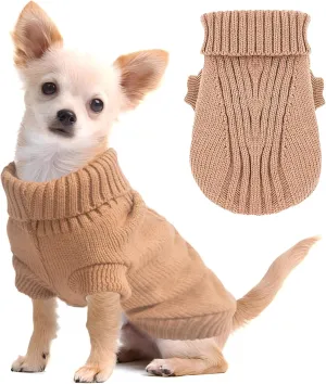 Chihuahua Sweater for Small Dogs - Fall Winter Knitted Warm Puppy Clothes - Thick Pet Knitwear for Teacup Yorkie (Medium)