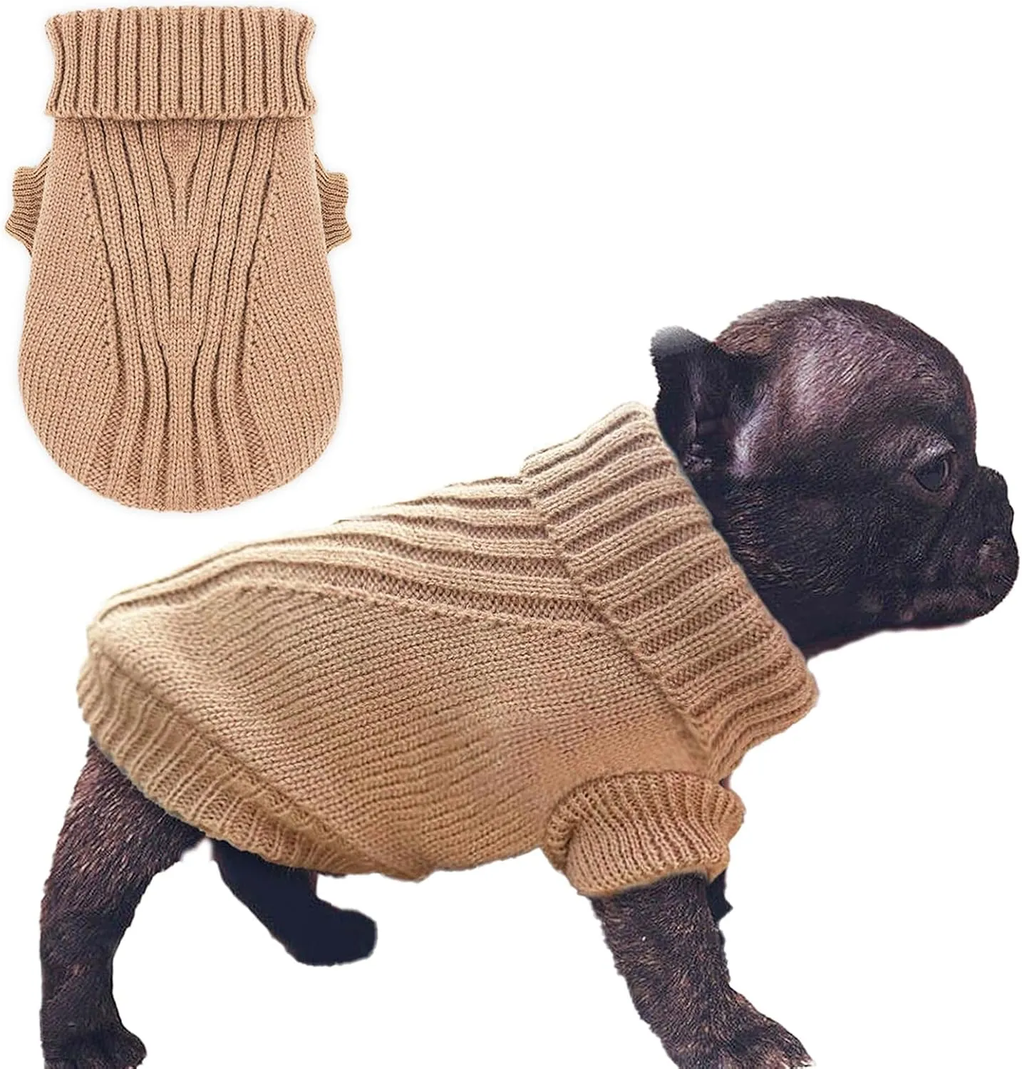 Chihuahua Sweater for Small Dogs - Fall Winter Knitted Warm Puppy Clothes - Thick Pet Knitwear for Teacup Yorkie (Medium)