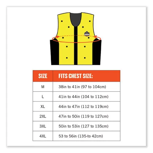 Chill-its 6685 Premium Dry Evaporative Cooling Vest With Zipper, Nylon, Large, Lime, Ships In 1-3 Business Days
