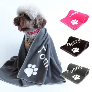 Coral Fleece Dog Blanket Personalized