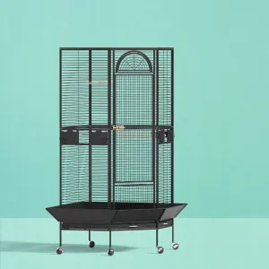 Corner Bird Cage with Perches, Trays & Wheels - i.Pet