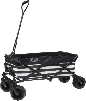 Creative Outdoor Wagon for Kids Push Pull Collapsible Stroller Folding Cart for Cargo | All Terrain | Beach Park Garden Sports & Camping