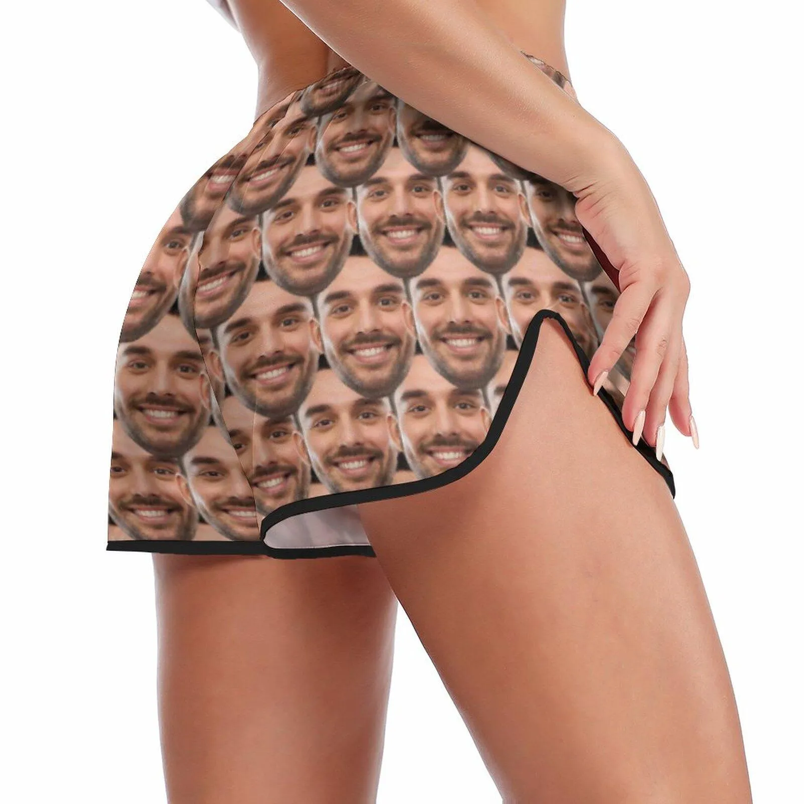 Custom Seamless Face Pajamas Personalized Women's Sexy Cami Pajamas Set Anniversary Gift