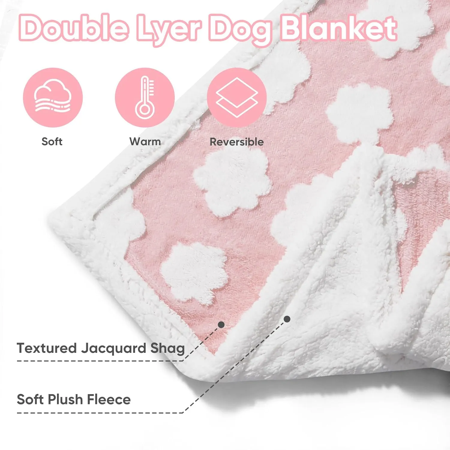 Dog Blanket for Small Medium Large Dogs Fleece Cat Blankets for Indoor Cats Washable Fluffy Pet Bed Blanket Furniture Sofa Couch Cover Protector
