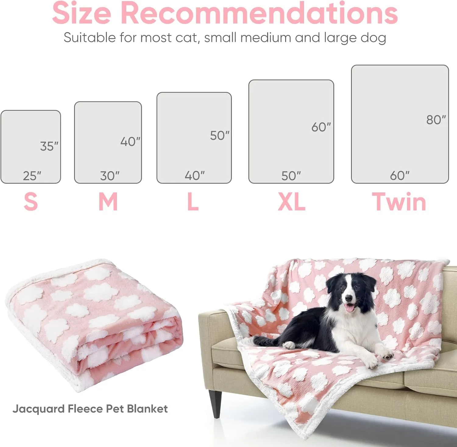 Dog Blanket for Small Medium Large Dogs Fleece Cat Blankets for Indoor Cats Washable Fluffy Pet Bed Blanket Furniture Sofa Couch Cover Protector