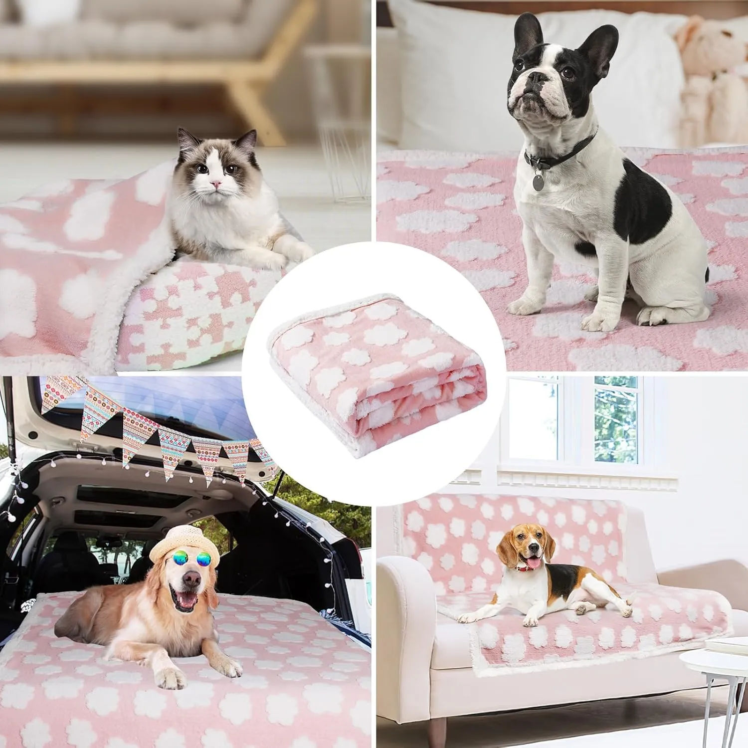 Dog Blanket for Small Medium Large Dogs Fleece Cat Blankets for Indoor Cats Washable Fluffy Pet Bed Blanket Furniture Sofa Couch Cover Protector
