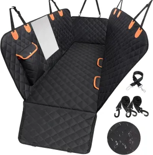 Dog Car Seat Cover for Back Seat 600D Scratchproof Nonslip Durable Waterproof Cars Pet Backseat Covers with Mesh Window Dogs Hammock for CarSUV, Truck (54" W x 58" L)
