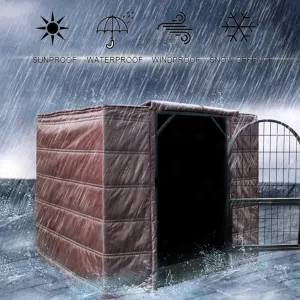 Dog Crate Privacy Cover, Thermal Insulation Cover for Pet Kennel, Windproof Kennel Covers Oxford Cloth Stuffing Cotton Waterproof Indoor Outdoor Pet Canopy Cover