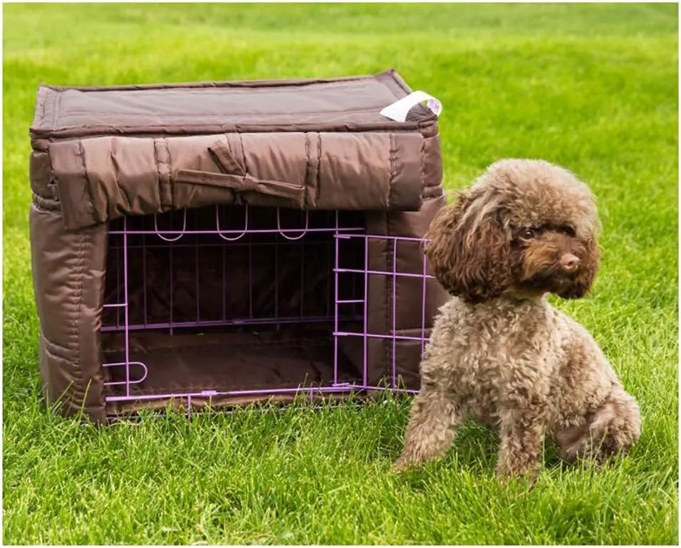 Dog Crate Privacy Cover, Thermal Insulation Cover for Pet Kennel, Windproof Kennel Covers Oxford Cloth Stuffing Cotton Waterproof Indoor Outdoor Pet Canopy Cover