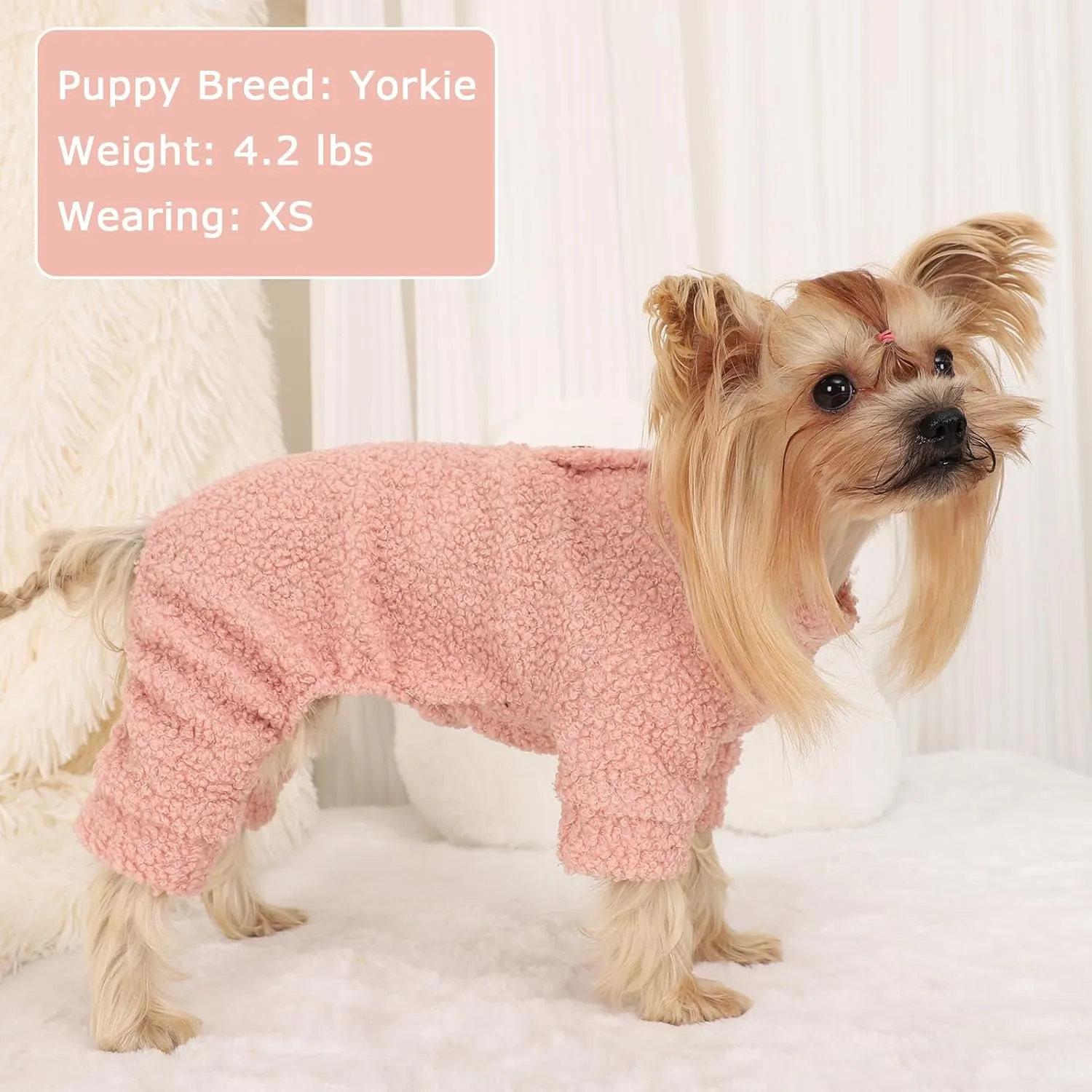 Dog Sweaters for Small Dogs Valentine's Day Dog Pajamas Small Sized Dogs Boy Girl Fleece Small Pet Clothes Dog Outfit 4 Legs Jumpsuits for Chihuahua Yorkie Cat Apparel