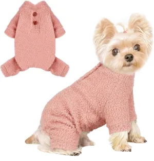 Dog Sweaters for Small Dogs Valentine's Day Dog Pajamas Small Sized Dogs Boy Girl Fleece Small Pet Clothes Dog Outfit 4 Legs Jumpsuits for Chihuahua Yorkie Cat Apparel