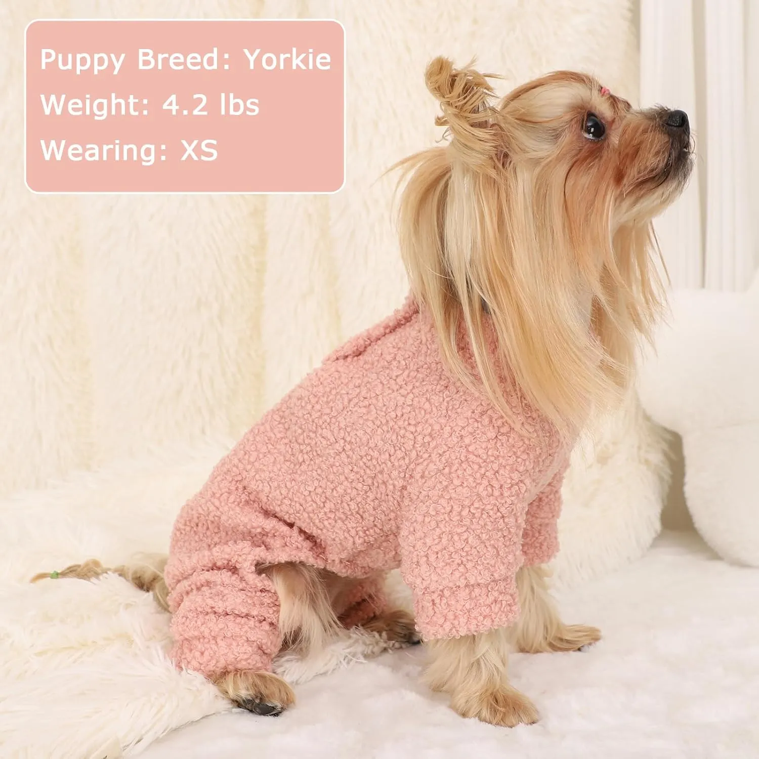 Dog Sweaters for Small Dogs Valentine's Day Dog Pajamas Small Sized Dogs Boy Girl Fleece Small Pet Clothes Dog Outfit 4 Legs Jumpsuits for Chihuahua Yorkie Cat Apparel