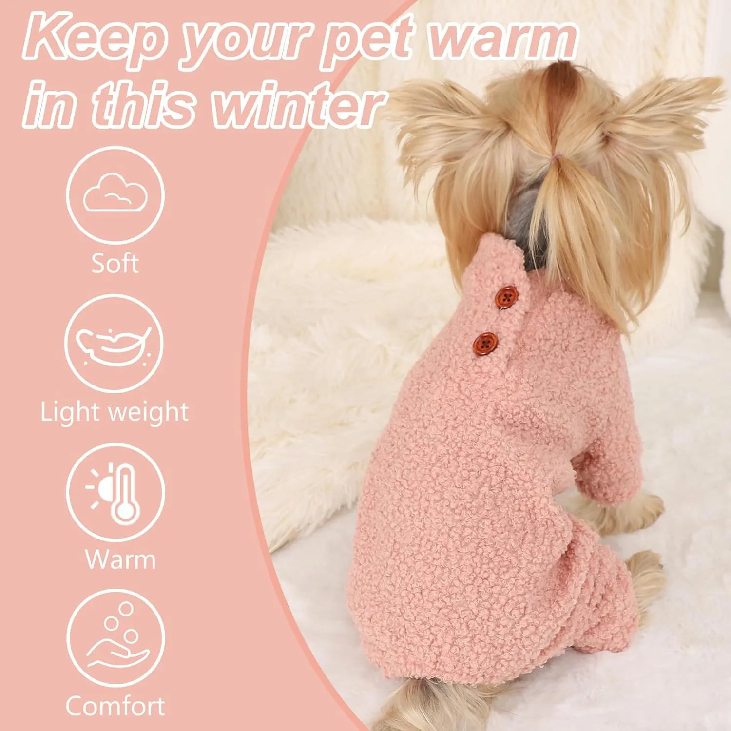 Dog Sweaters for Small Dogs Valentine's Day Dog Pajamas Small Sized Dogs Boy Girl Fleece Small Pet Clothes Dog Outfit 4 Legs Jumpsuits for Chihuahua Yorkie Cat Apparel