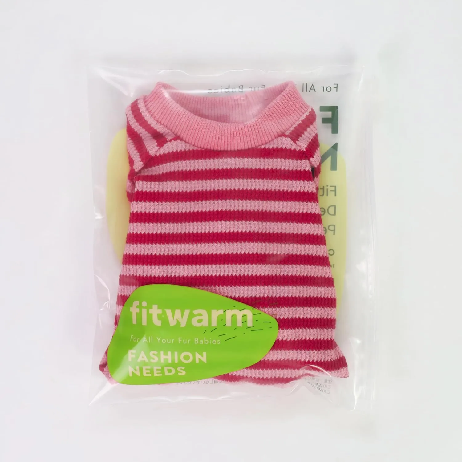 Fitwarm Pink and Red Striped Dog Pajamas, Waffle Dog Clothes for Small Dogs Girl Boy, Puppy Onesie with Feet, Pet Cat Outfit, XS