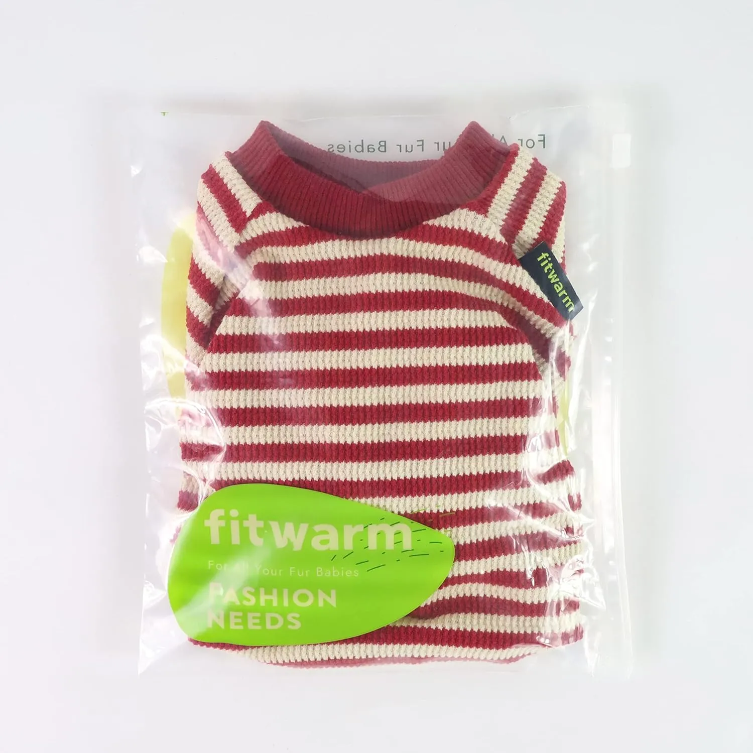 Fitwarm Red and White Striped Dog Pajamas, Waffle Dog Clothes for Small Dogs Girl Boy, Puppy Onesie with Feet, Pet Christmas Outfit, Small