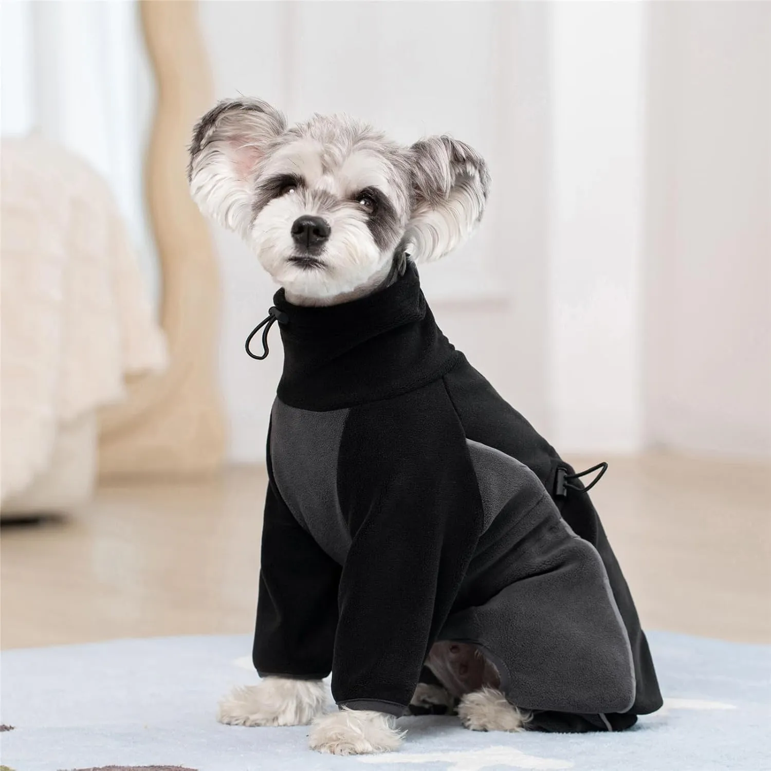Fleece Coat for Small Medium Dogs - Pullover Pajamas Jumpsuit Bodysuit With Legs, Pet Windproof Warm Cold Weather Jacket Full Body Vest Cozy Snowsuit Apparel Outfit Clothes