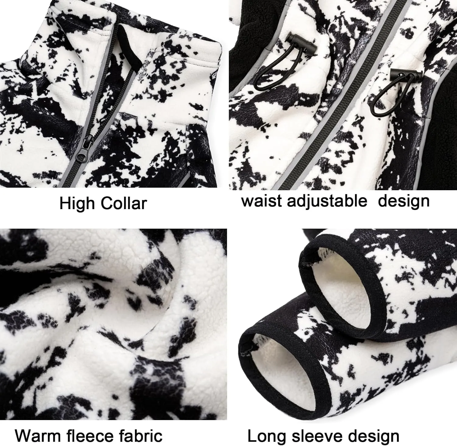 Fleece Dog Coat with Legs - Warm Cold Weather Jumpsuit, Full Body Vest for Small Medium Dogs, Windproof & Cozy Snowsuit