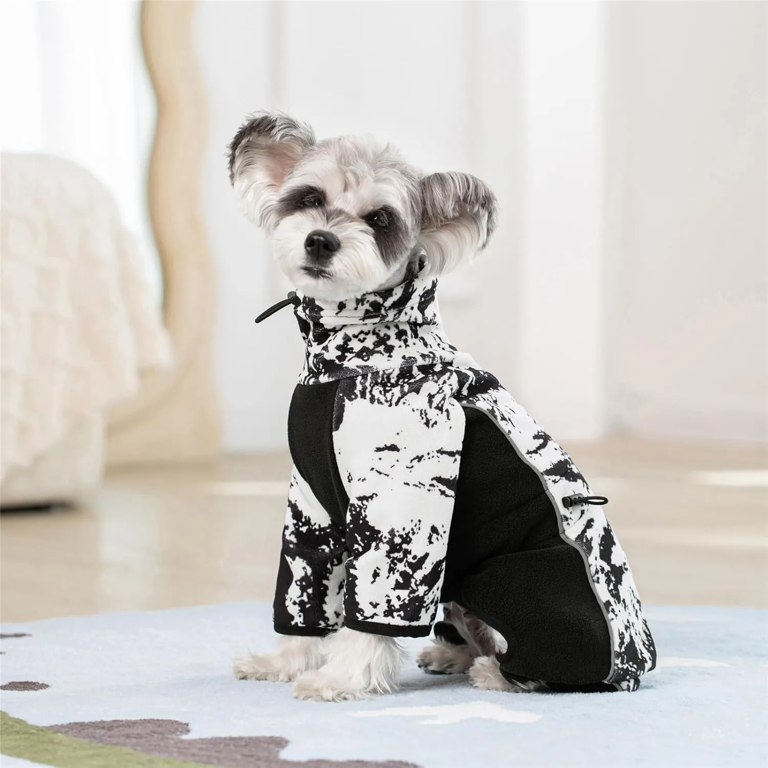 Fleece Dog Coat with Legs - Warm Cold Weather Jumpsuit, Full Body Vest for Small Medium Dogs, Windproof & Cozy Snowsuit