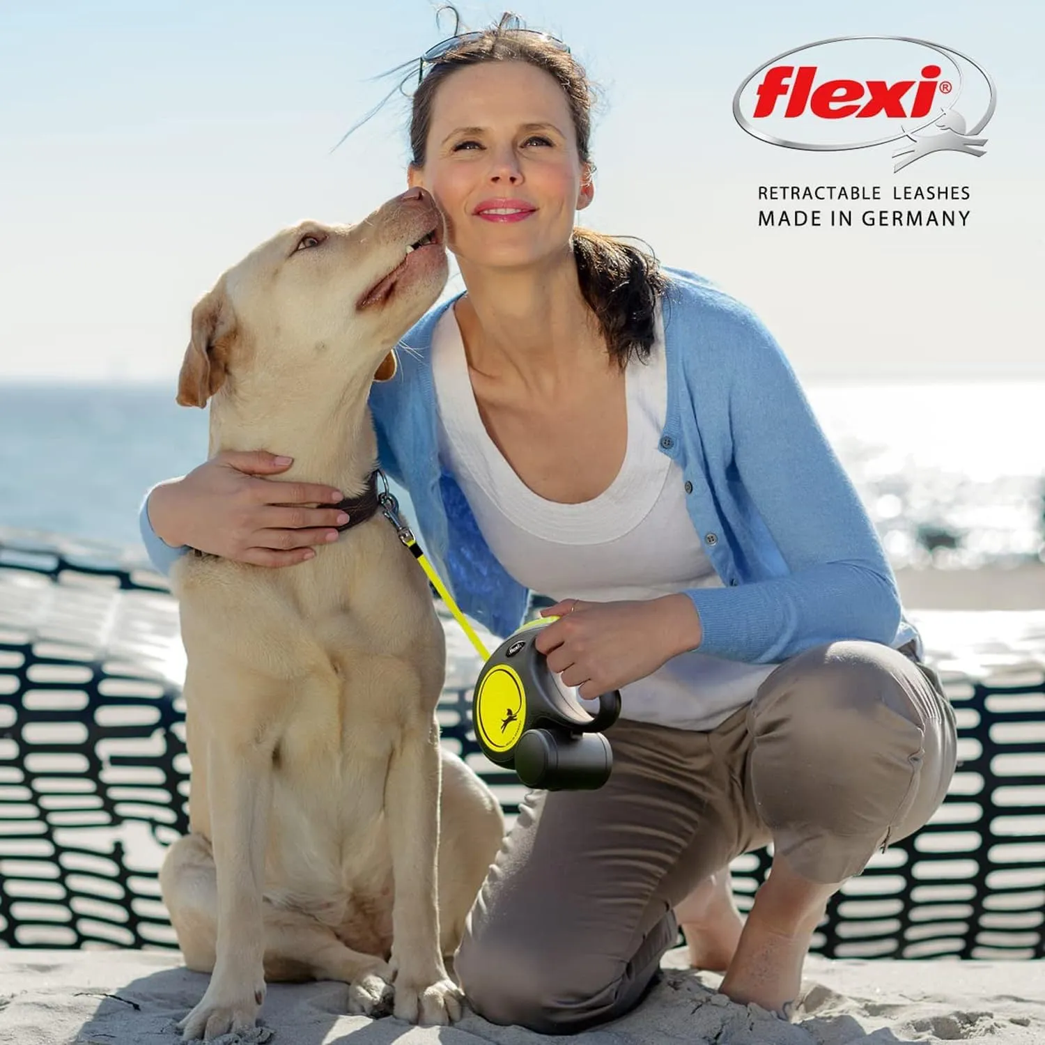 Flexi New Neon Tape Green Medium 5m Retractable Dog Leash/Lead for Dogs up to 25kgs/55lbs