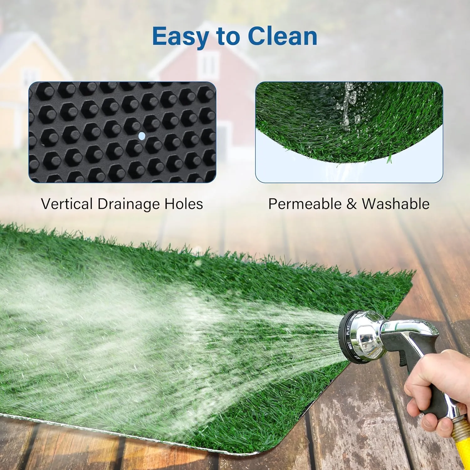 FluffyDream Artificial Grass for Dog Potty  20x25 inch,Strong Absorbency Grass Pad, Dog Grass Pad with Tray, Dog Potty Training Pad, Dog Litter Box with Grass (20""x30"" X2), Green