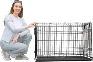 Fold & Carry 1-Door Folding Dog Crate (S: 24-in L x 18-in W x 19-in H)