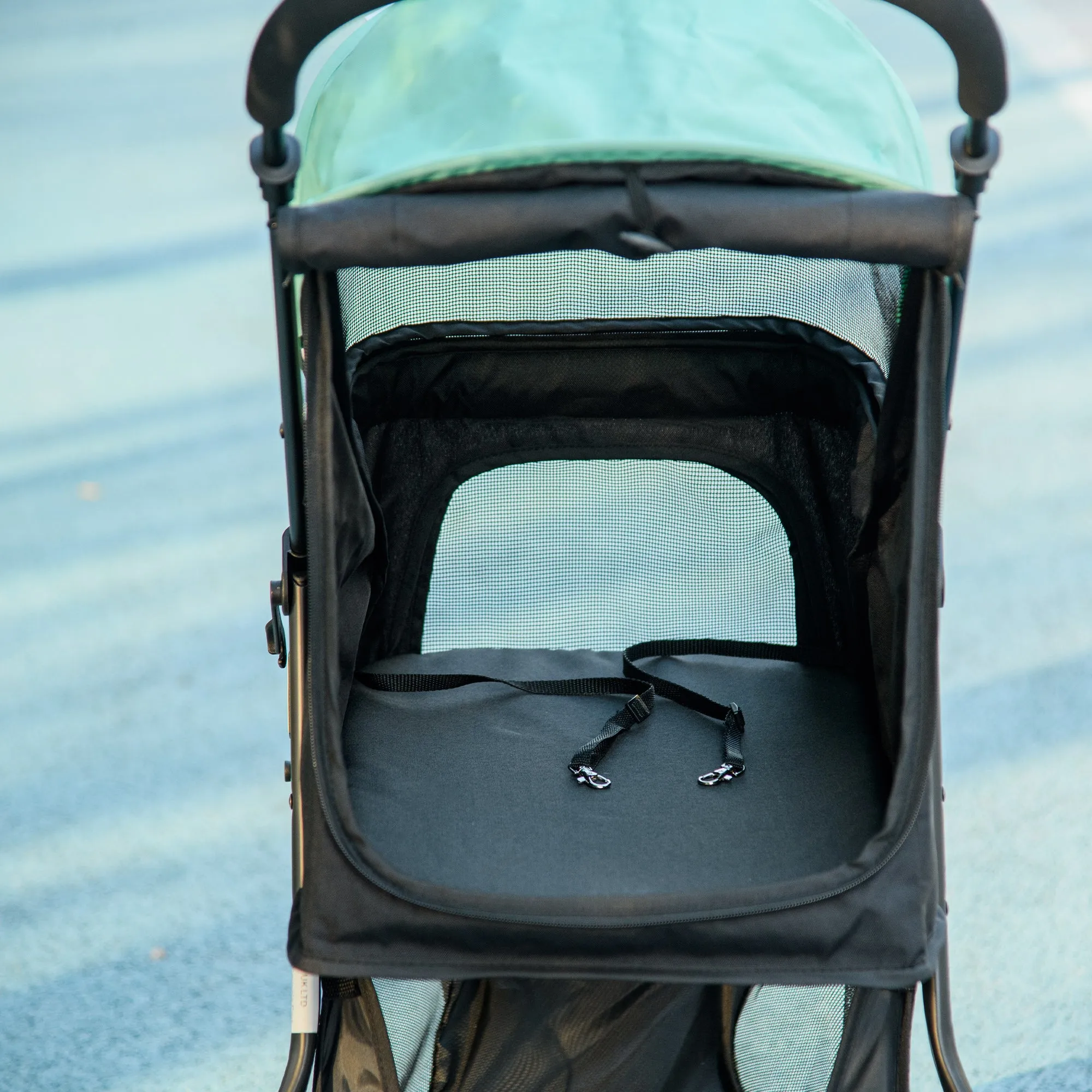 Foldable Pet Stroller w/ Rain Cover, for XS Dogs, S Dogs - Green