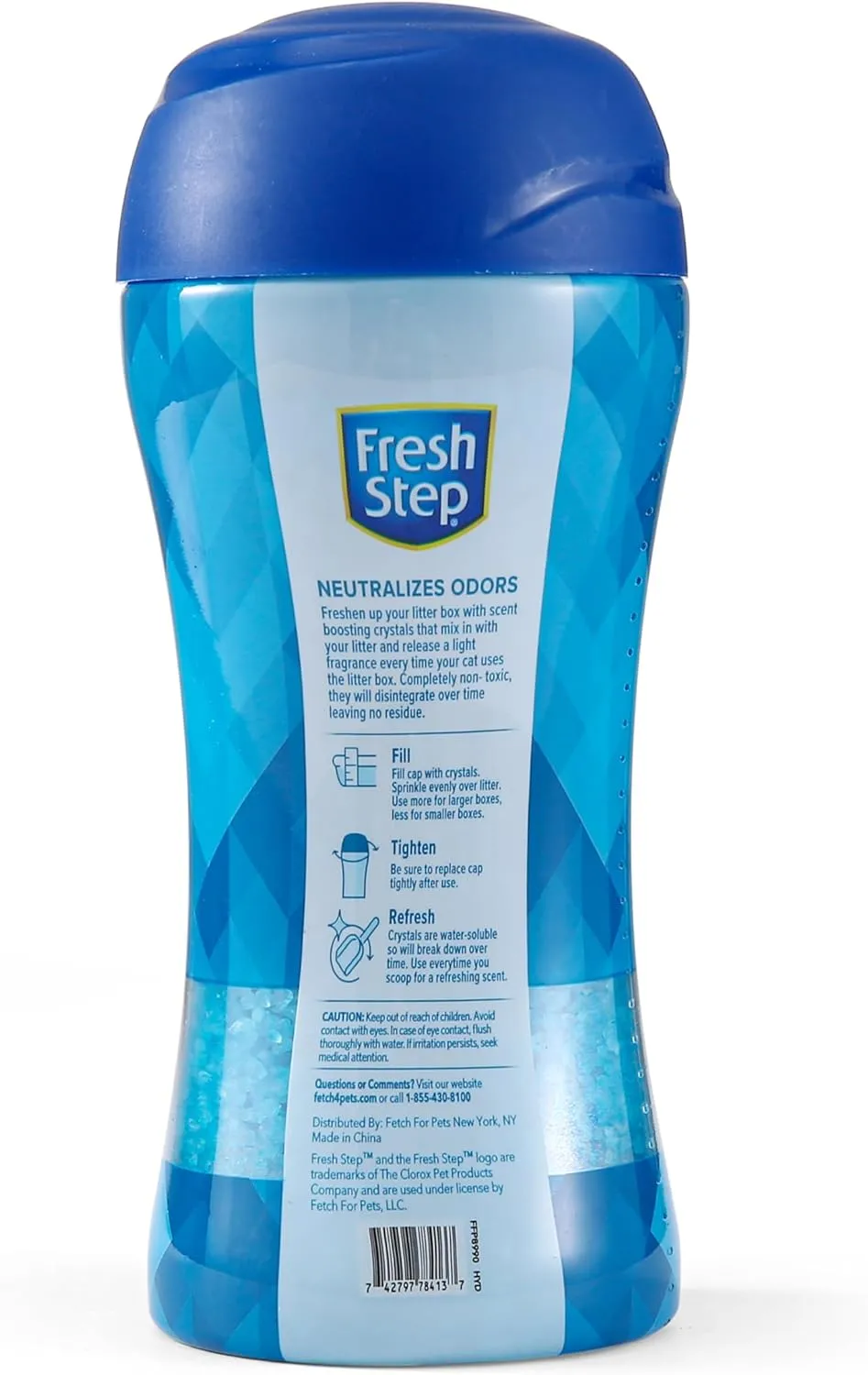 Fresh Step Cat Litter Crystals In Fresh Scent | Cat Litter Box Deodorizer | Combats Cat Odors and Neutralizes Smells to Keep Your Home Clean, 15 Ounces - 3 Pack