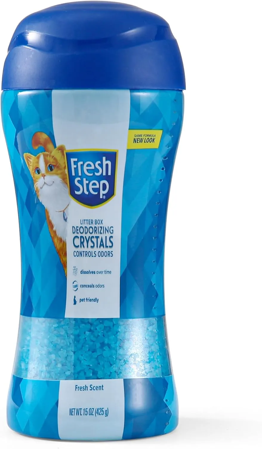 Fresh Step Cat Litter Crystals In Fresh Scent | Cat Litter Box Deodorizer | Combats Cat Odors and Neutralizes Smells to Keep Your Home Clean, 15 Ounces - 3 Pack