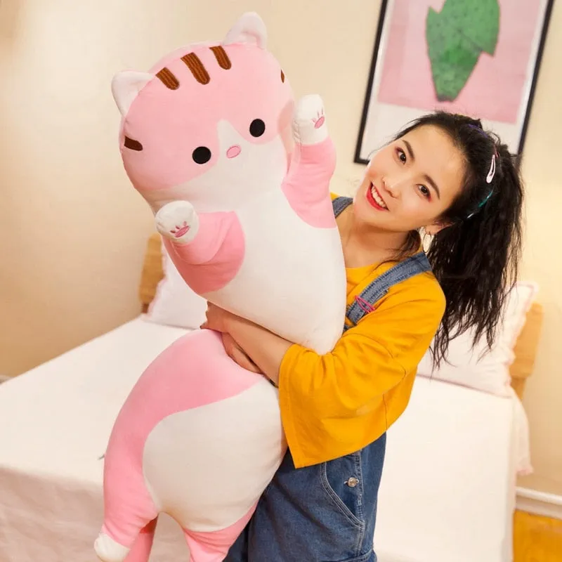Giant Cuddly Long Cat Plush Toy - 150cm Adorable Stuffed Animal