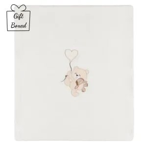 Ivory Velour Padded Teddy Blanket