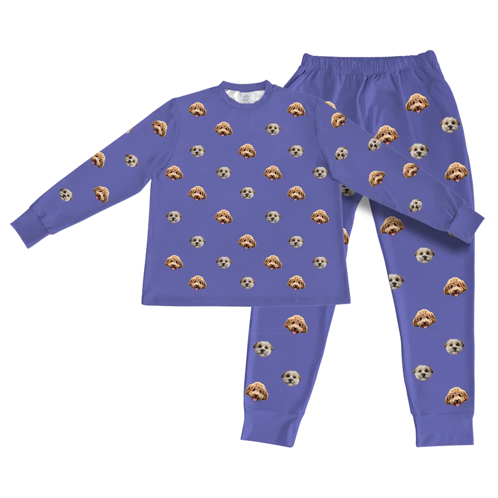 Kids Custom Pet Face Jogger Pajamas