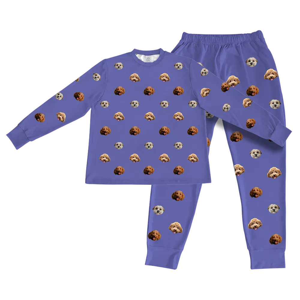 Kids Custom Pet Face Jogger Pajamas