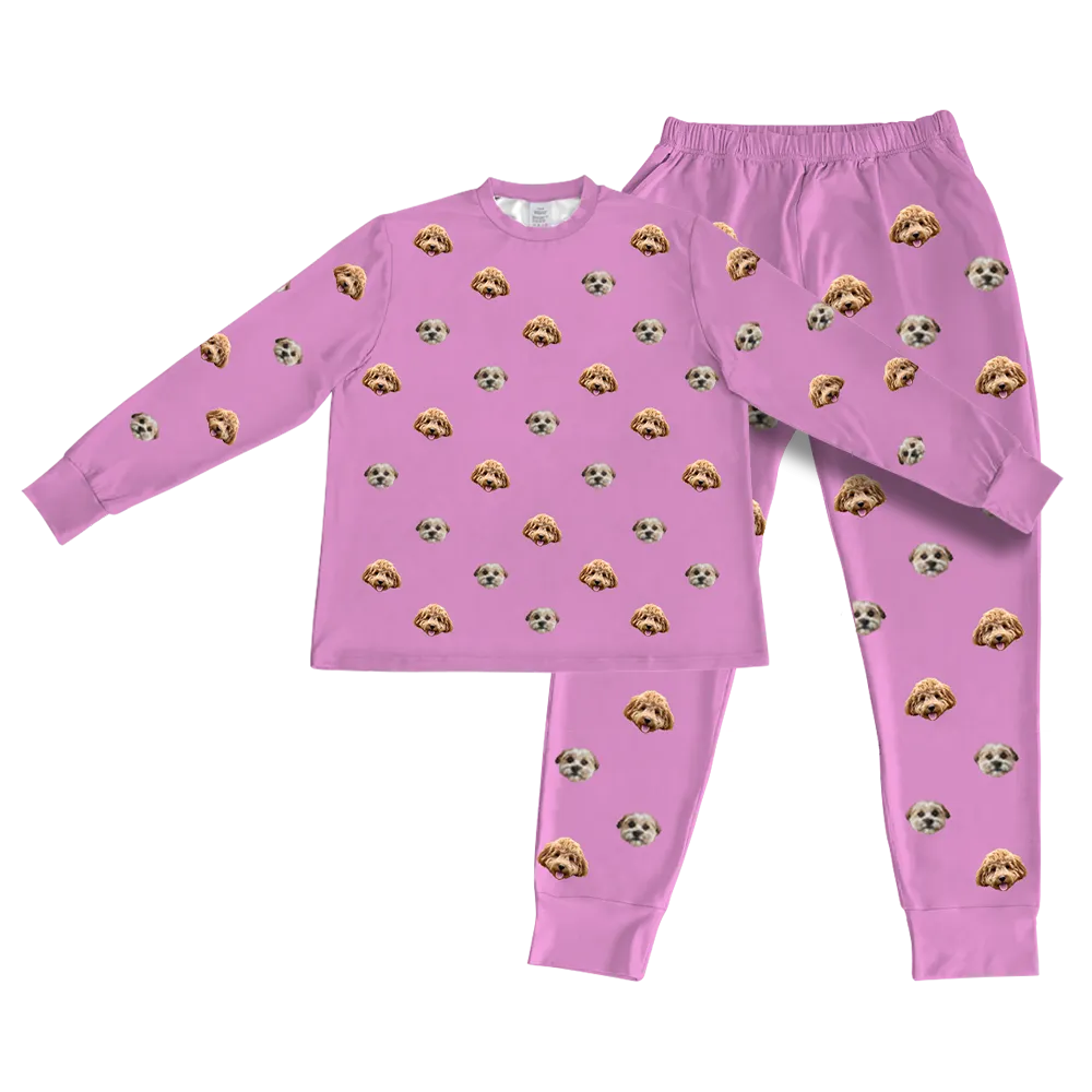 Kids Custom Pet Face Jogger Pajamas